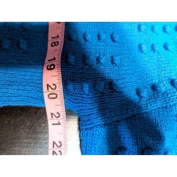 Lego Women's Small Chunky Crew Knit Sweater Cozy Blue Brick Design Oversized - Picture 8 of 10